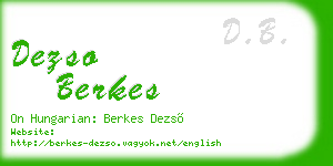 dezso berkes business card